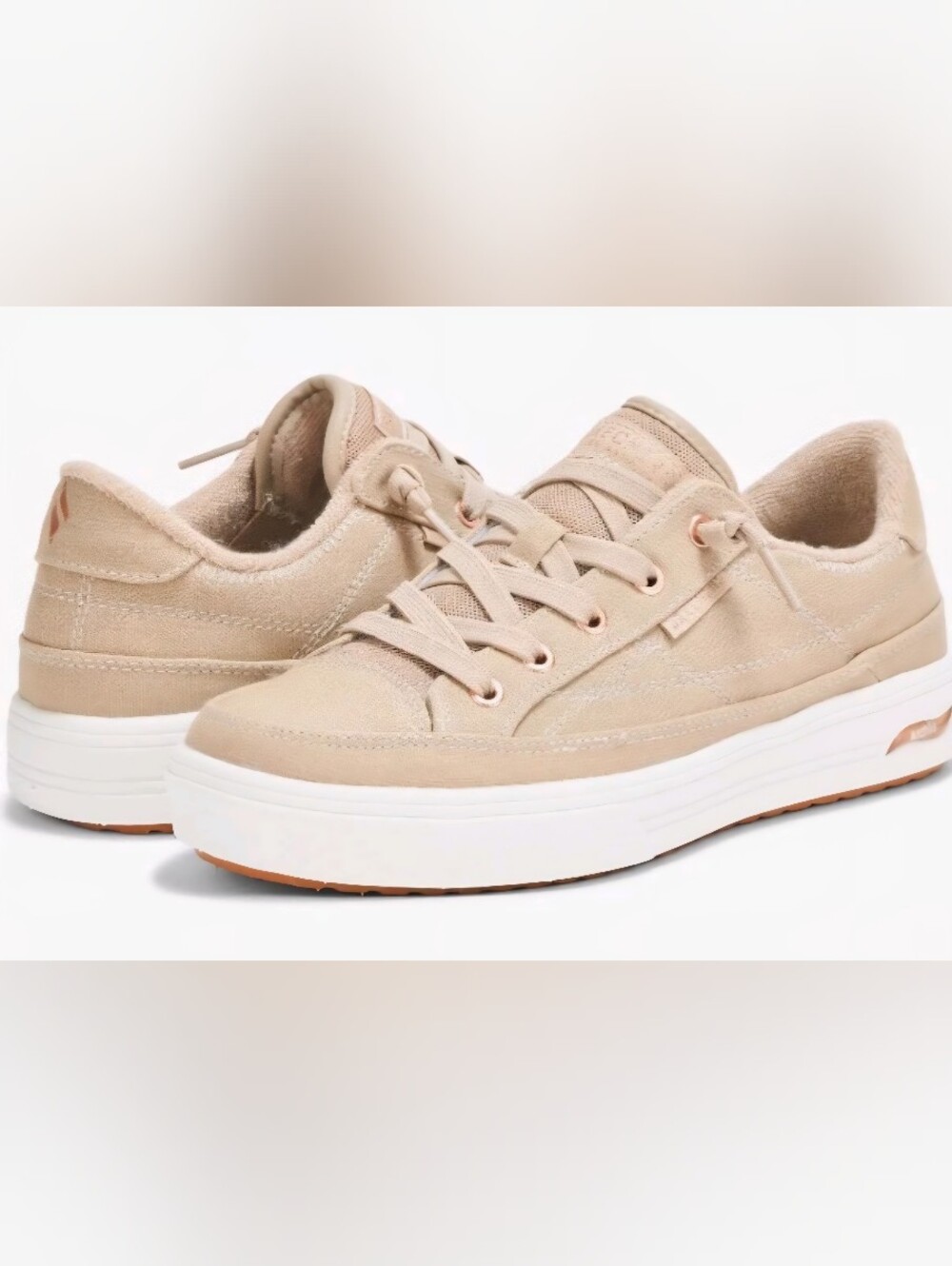 Skechers Arch Fit Arcade Meet Ya There Womens Size 7 Beige Athletic Sneakers